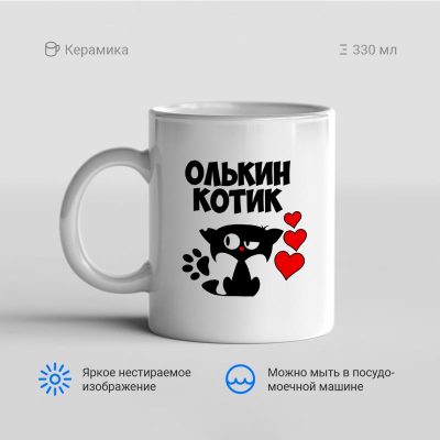 Олькин котик 400x400 - Кружка "Олькин_котик"