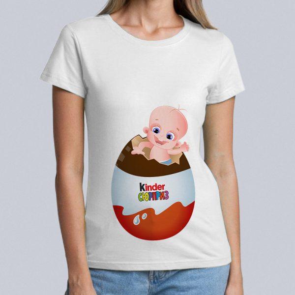 Футболка-женская-Kinder-Сюрприз-шоколадное-яйцо