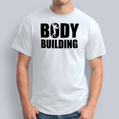 мужская Body building просто надпись 400x400 - Футболка "Body building просто надпись"