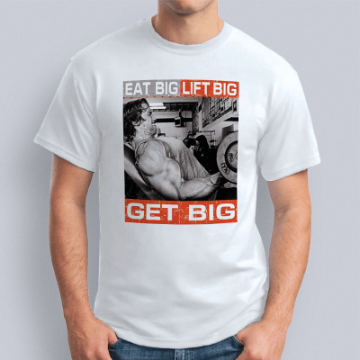 мужская Eat big lift big get big 400x400 - Футболка "Eat big, lift big, get big"