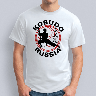 мужская Kobudo Russia черная надпись 400x400 - Футболка "Kobudo Russia черная надпись"