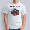 мужская Muai thai флаг с серым цветом 100x100 - Футболка "Muai thai флаг с серым цветом"